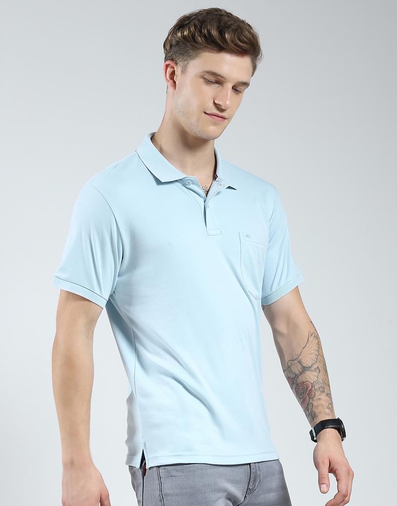 Monte Carlo Mens Solid Collar Neck Tshirt