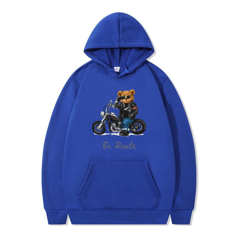 Wintersportwagen Reiches Bärenmuster Bedruckte Hoodies Modische Lässige Sportliche Langärmelige Herren- und Damen-Unisex-Kapuzensweatshirts