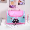 Korean Style Handheld Cosmetic  Bag Large Capacity Toiletry Bag Cartoon Kitten Makeup Bag  Woman