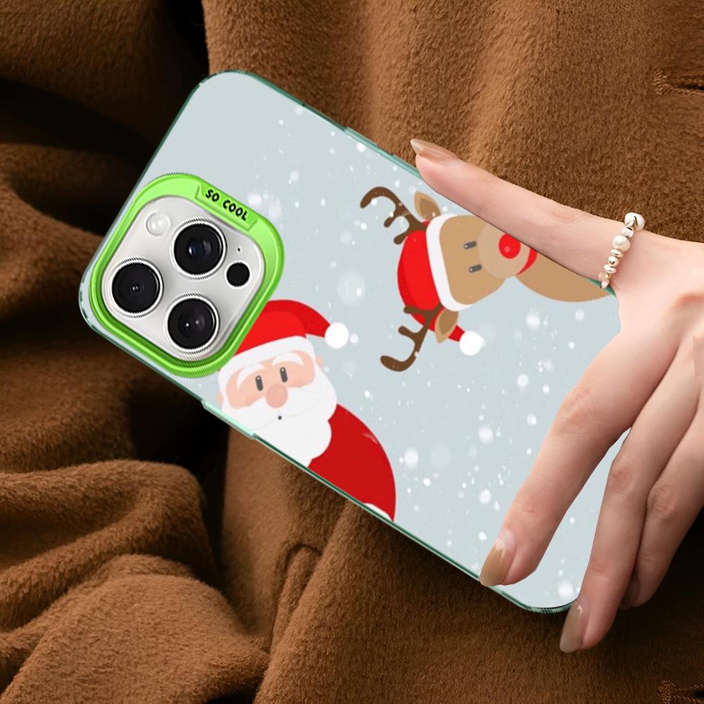 Weihnachts-Cartoon-Neujahrs-Handyhülle Für IPhone 16 15 14 13 12 11 Pro Max X XR XSMAX 8 7 Plus Matte Stoßfeste Rückabdeckung