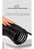 Dual-core 0.3mm + Quad-core 0.15mm Shielded Spring Coil Cable, Pure Copper, Wear-Resistant, High Tensile Strength