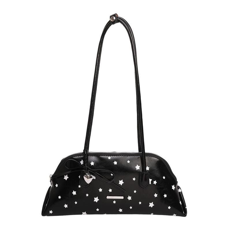 

New PU Stars Bow Zipper Sweet Bag Exquisite Texture Fashion Shoulder Bags 2026 High Quality Affordable Luxury Satchels Bags чёрный