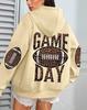 Sudadera de Rugby Holgada con Estampado de Leopardo y Bolsillos para Mujer