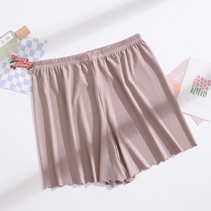 Plus Size Women s Ice Silk Anti-Exposure Yoga Shorts - High Waist, Breathable & No Roll-Up L (55-65 kg)