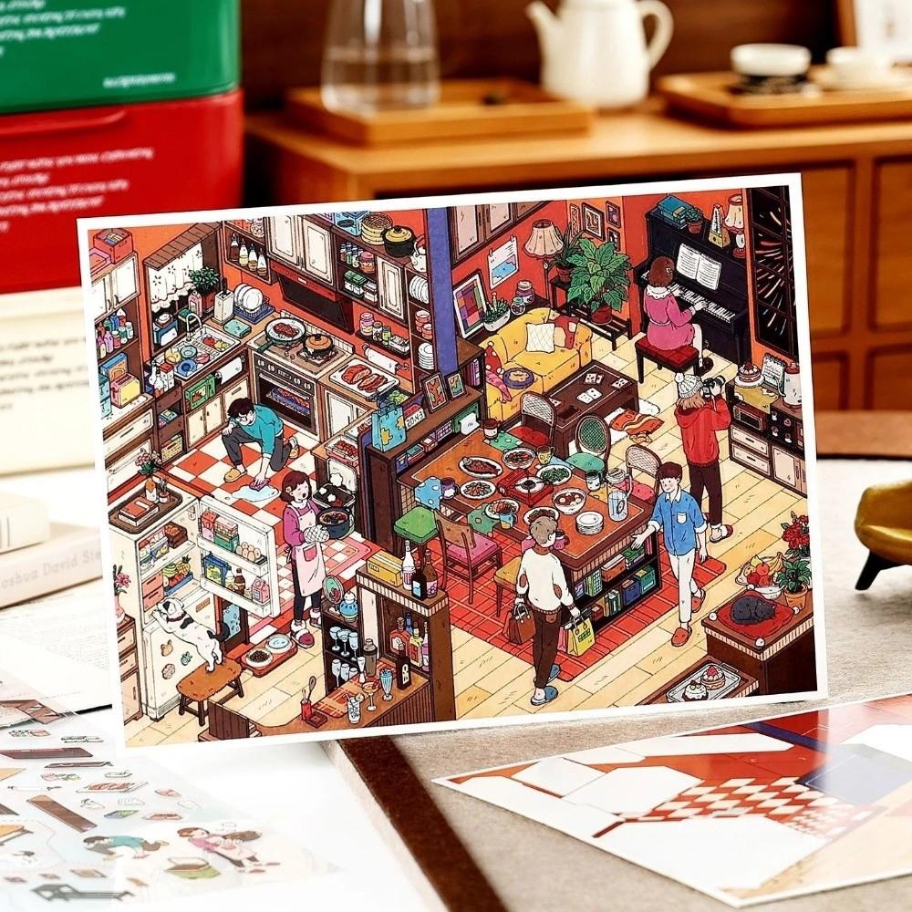 My Home Theme Cabin Scene Stickers Cottage 3D Stacking Stickers Landscape Stickers  Art Crafts