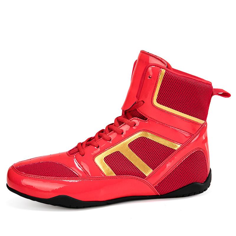 

Professional Wrestling Shoes Men s High Top Boxing Shoes Fighting Fighting Shoes Martial Arts Competition Training Shoes Fitness Muay Thai Sanda Shoes 35 червоний