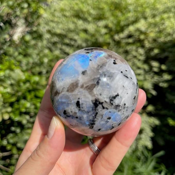 Large Rainbow Moonstone Sphere - Gem Ball - Crystal Sphere - Carved Crystal Ball - Meditation Balls - Feng Shui Supplies - Wealth Stones and Crys