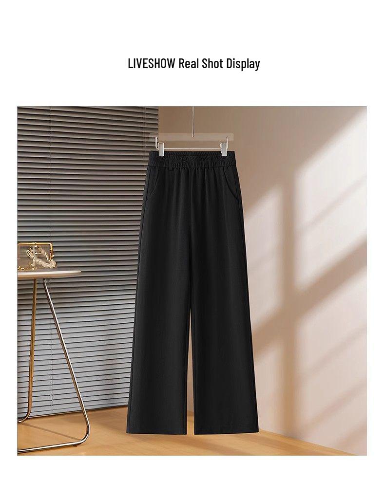 Ice Silk Cotton-Linen Women's High-Waisted Wide-Leg Summer Pants - New 2026 Figure-Flattering Loose Fit