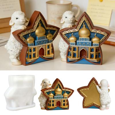 DIY Sheep Star Star Silicone Mold 3D Mosque Castle Candle Mold Silicone Soap Molds Ramadan Auspicious Islamic Home Decor Crafts