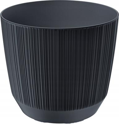Round Plastic Planter, Ribbed Pot Cover, Ryfo