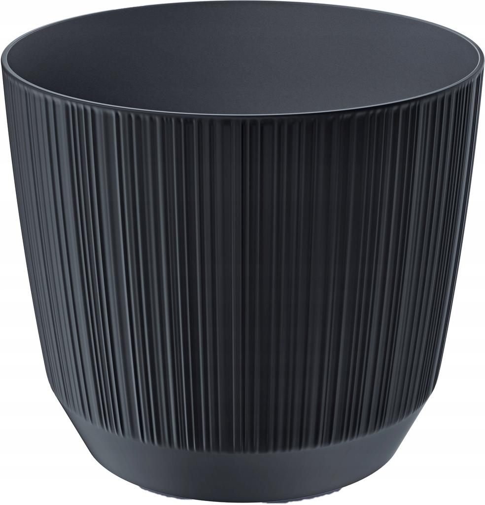 Round Plastic Planter, Ribbed Pot Cover, Ryfo