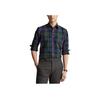 Polo Ralph Lauren FW22 Logo Plaid Print Long Sleeve Shirt Men shirts Navy 710885077-003