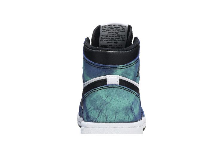 Kids' Sneakers Jordan 1 Retro High Tie Dye (TD) White/Black-Aurora Green
