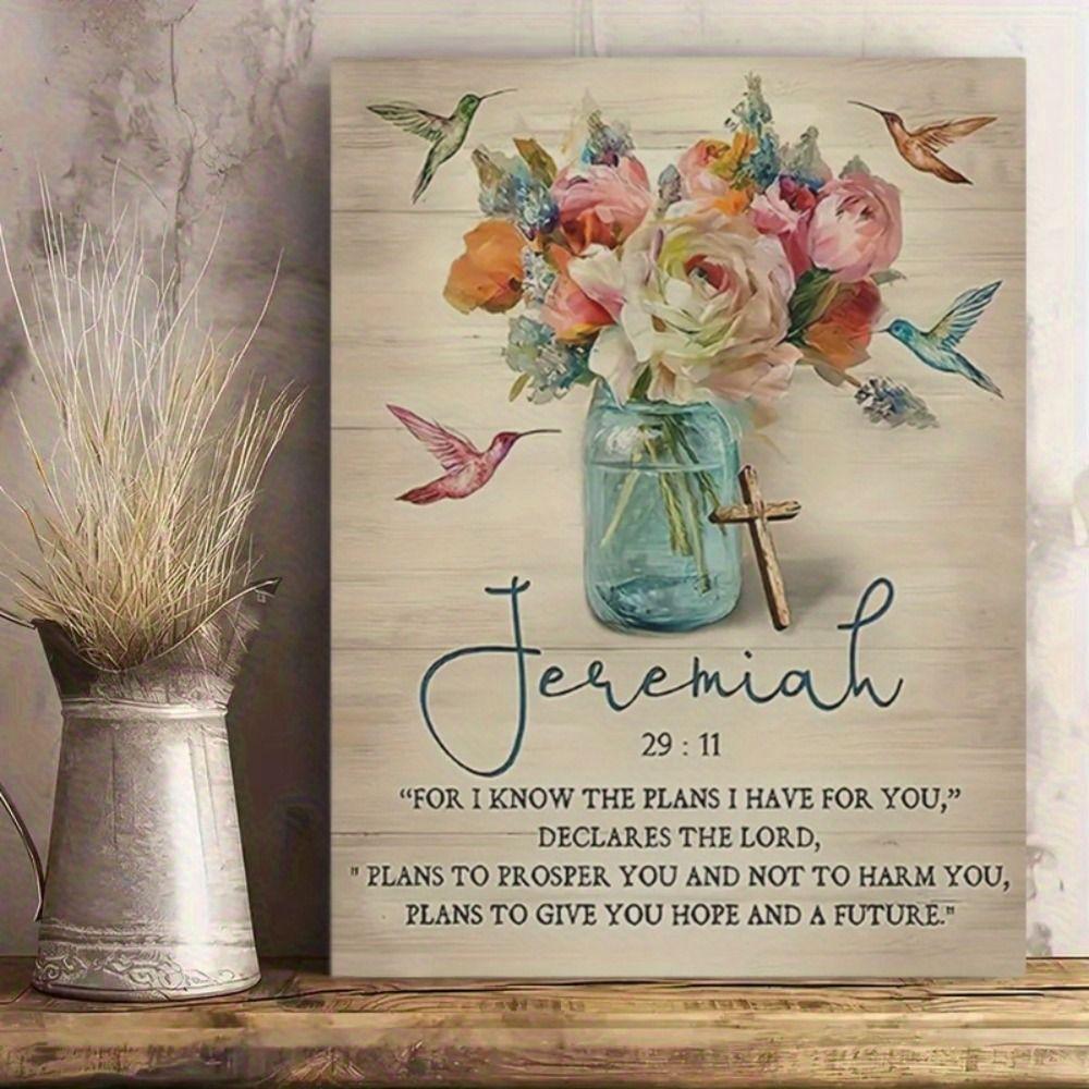 Vintage Metal Tin Sign Easter Bunny with Eggs Wall Decor Home Kitchen 20x30cm