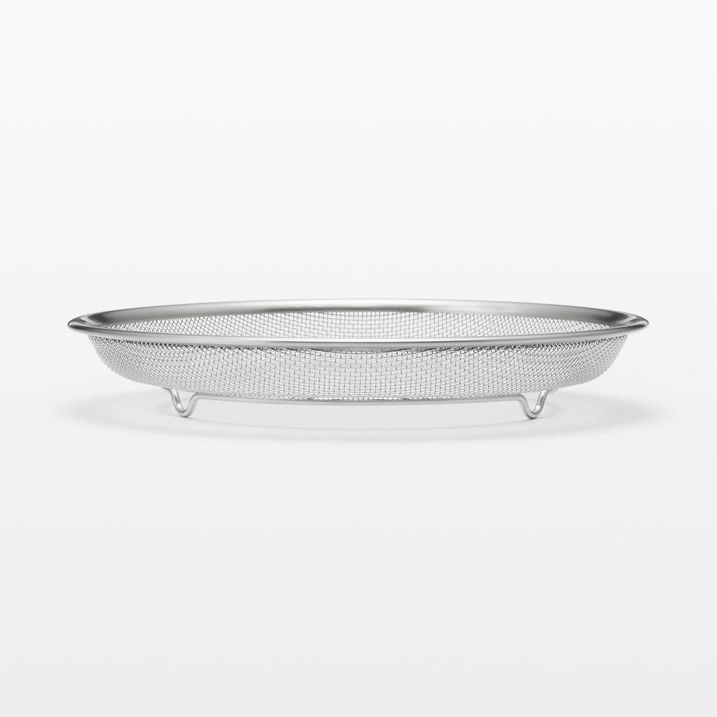 MUJI Stainless Steel Flat Diameter x Height cm 12828907 Colander, Large, Approx. 22.5 3.5