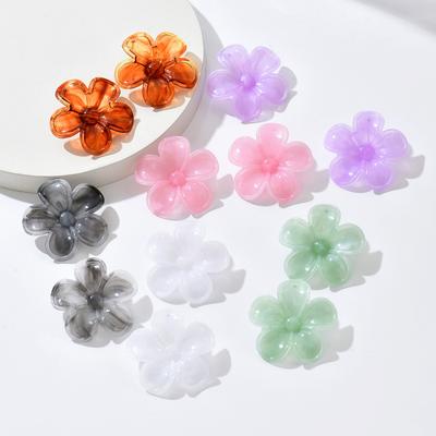 Personalized Design Acrylic Retro Flower Earrings Ins Small Fragrant Wind Niche High-end Earrings
