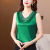 Fashion Lace Camisole Vest for Women In Summer, Satin V-neck Undershirt for Outerwear, Suit for Undersized Sleeveless Top