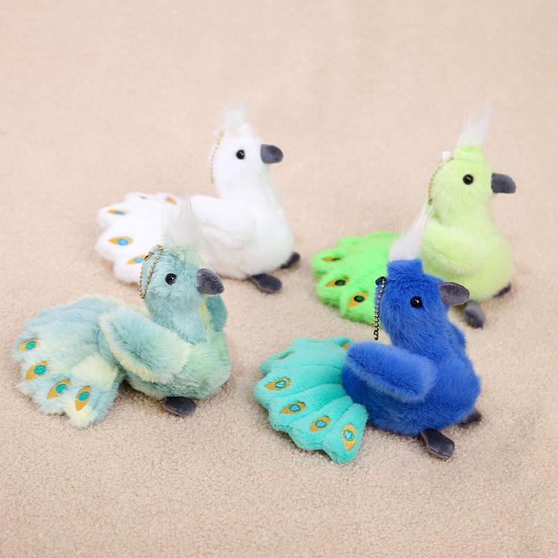 Cute Peacock Doll Pendant Keychain Animal Plush Toy Unisex Bag Hanging Ornaments Polyester PP Cotton Filling 12cm 14 Years