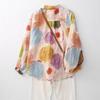 Camicia Vintage a Maniche Lunghe con Stampa Floreale 2026