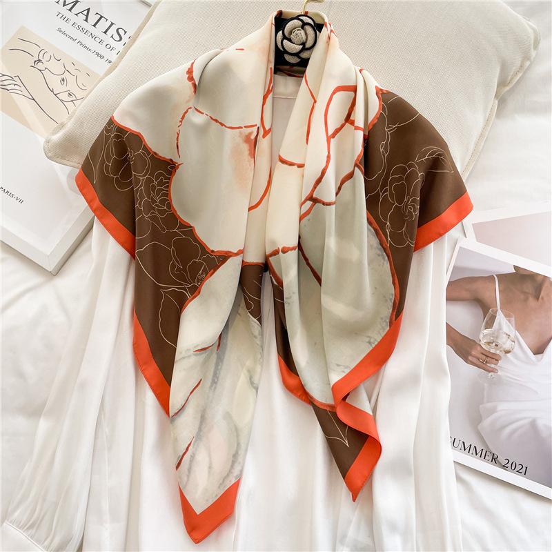 Nowe Szale Szaliki 90*90cm Kobiety Luksusowy Design Jedwabny Szalik Hidżab Chusta Plażowy Design Bandana Opaska do Włosów Apaszka Owijki Wstążka