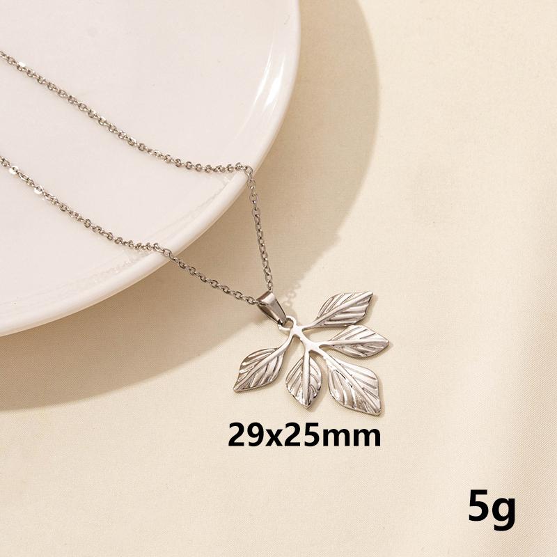 Plant Tree Leaves Pendant Necklace Ginkgo Leaf Charm Stainless Steel Necklaces For Women Men Jewelry Fashion Gold/Silver Color