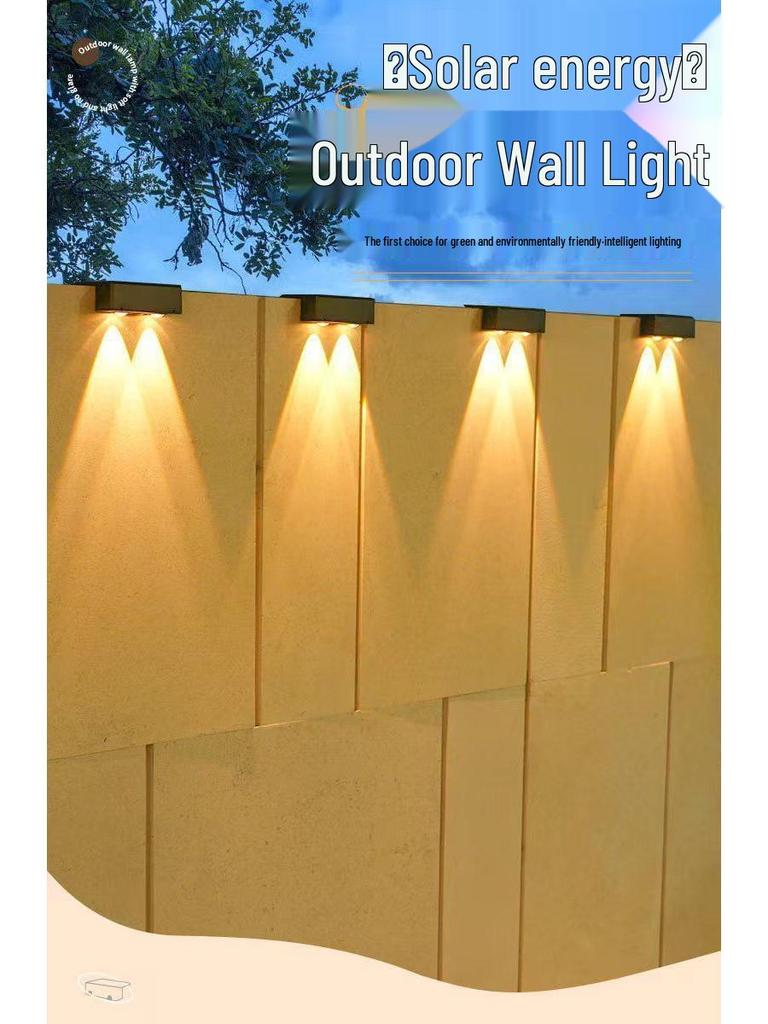 Solar Wandfluter für Außen - Wasserdichter Landschaftsstrahler für Garten, Balkon, Villendekoration