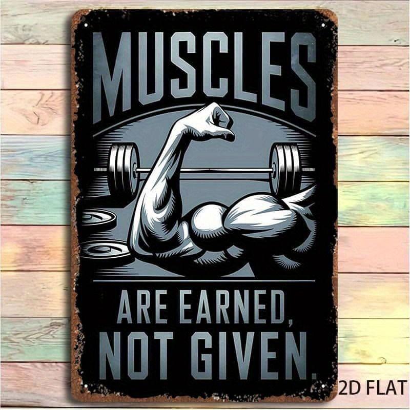 Fitness Motivation Metallblechschild Gewichtheben Fitness Poster Man Cave Garage Heimwanddekor 8x12 Zoll