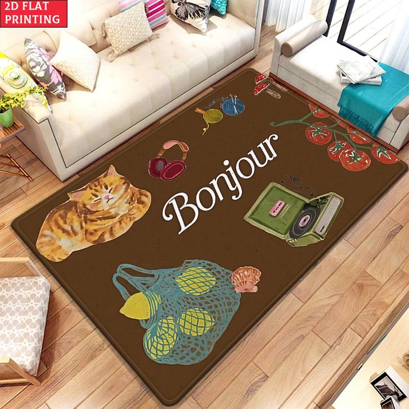 

Red Striped Cartoon Cat Large Room Carpet Non Slip Cartoon Kids Bedroom Living Room Floor Mat Home Decor Children s Play Carpet 40x60cm(15x23 in)