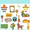 Adereços de Foto de Carnaval Mexicano Decorações de Festa Com Material de Papel Para Eventos Festivos