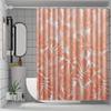 Tropical Orange Leaf Pattern Shower Curtain, Polyester Bath Partition, Machine Washable,  All-Season Bathroom Decor
