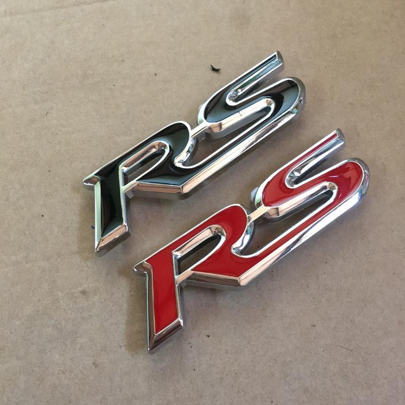 Car Grille Modification Decorative Logo 3D RS Grille Modification Sports Logo Metal Car Logo