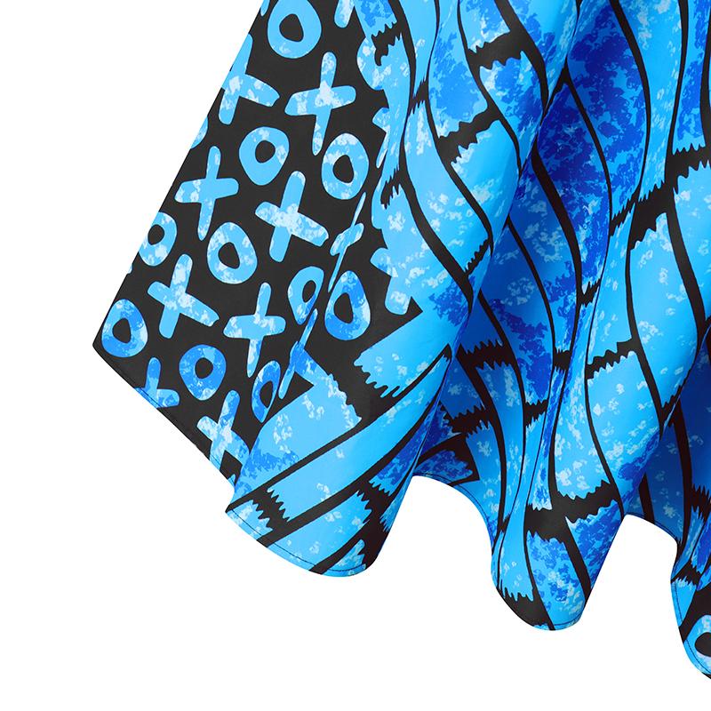 Women Plus Size Off Shoulder Sleeveless Printed Dresses