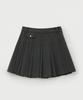 Seteo (W) Wool Blend Pleated Mini Skirt Charcoal