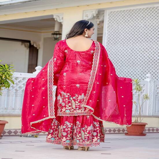 Festive Pink Sharara