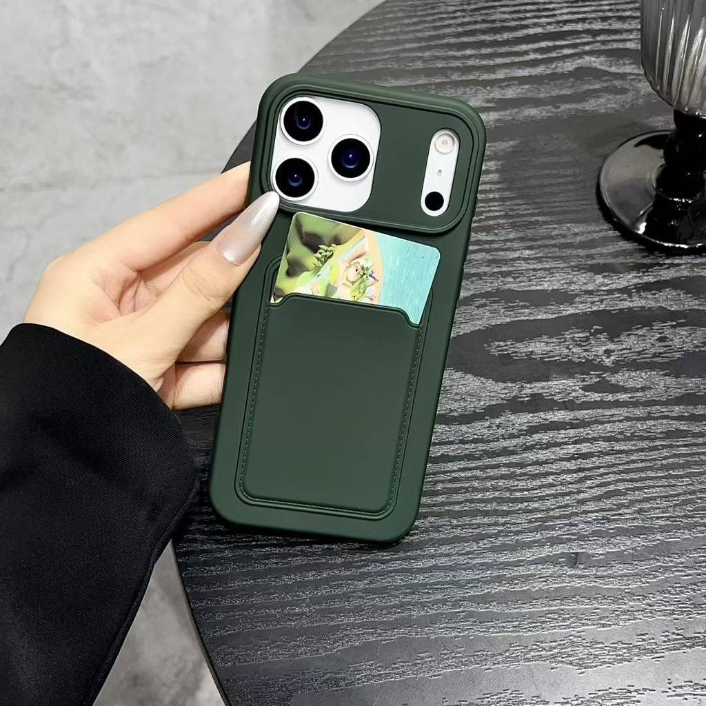 Luxury Card Bag Slot Holder Pocket Case For iPhone 17 16 15 14 13 12 11 Pro Max XS XR X 8 7 Plus Soft Silicone Shockproof Cover