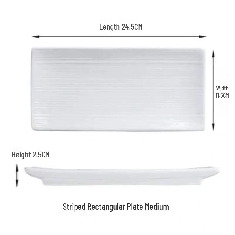 Wutuo Ceramic Striped Rectangular Serving Plates