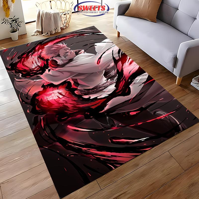 New To Sukuna Jujutsu Kaisen Carpet ! Beautify Space, Anti-slip Sound Insulation Living Room Bedroom Office Area Can Be Used Mat