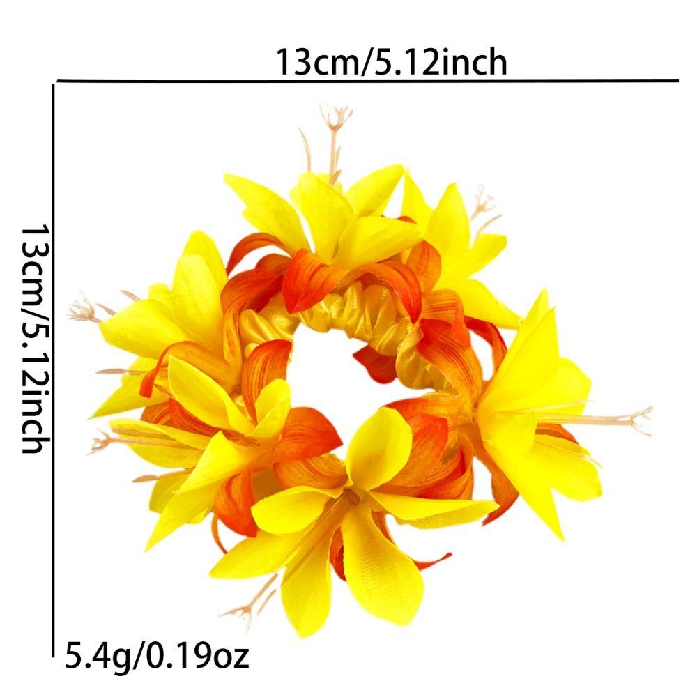 Elastic Floral Hair Tie Fabric Flower Hair Band Artificial Flower Hair Scrunchie Summer Vacation