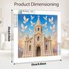 Pearl Painting 5D DIY Decorative Painting. Pearl Castle and Flying Doves. Cute Birthday Gift. Handmade Art Painting