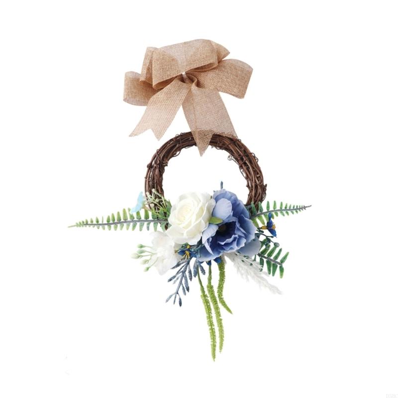 Elegant Silk Flower Wreath Home Wall Hanging Decors For Living Room Wedding Party Indoors Outdoor Decoration