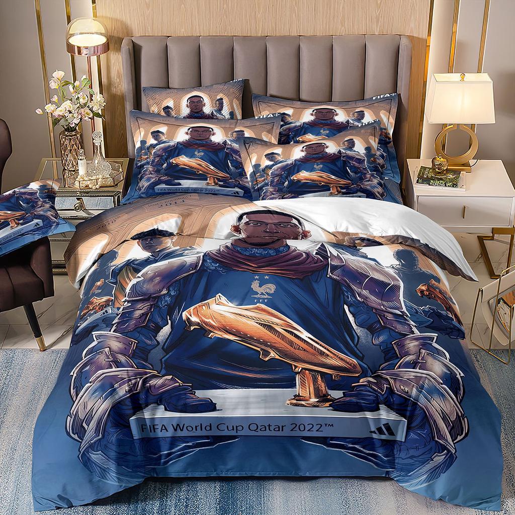 3D Dreiteilige Bettwäsche 3D Digitaldruck Weltmeisterschaft