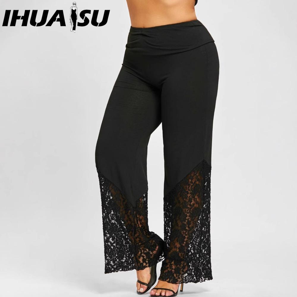 

IHUASU L-5XL женские модные повседневные брюки и капри с однотонным принтом XL чёрный