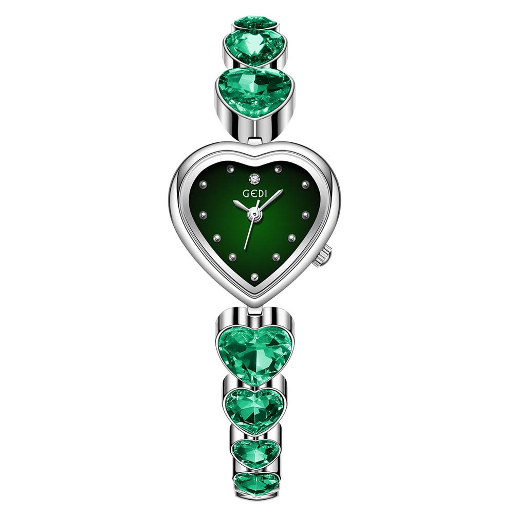 GEDI Heart-Shaped Women's Quartz Wristwatch Gem-Set Heart-Shaped Bracelet New Ladies' watch Dress Watch Gifts relogio feminino