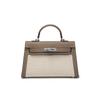 Womens Vintage-Style Canvas Leather Crossbody Bag Medium Size Casual Shoulder With Lock