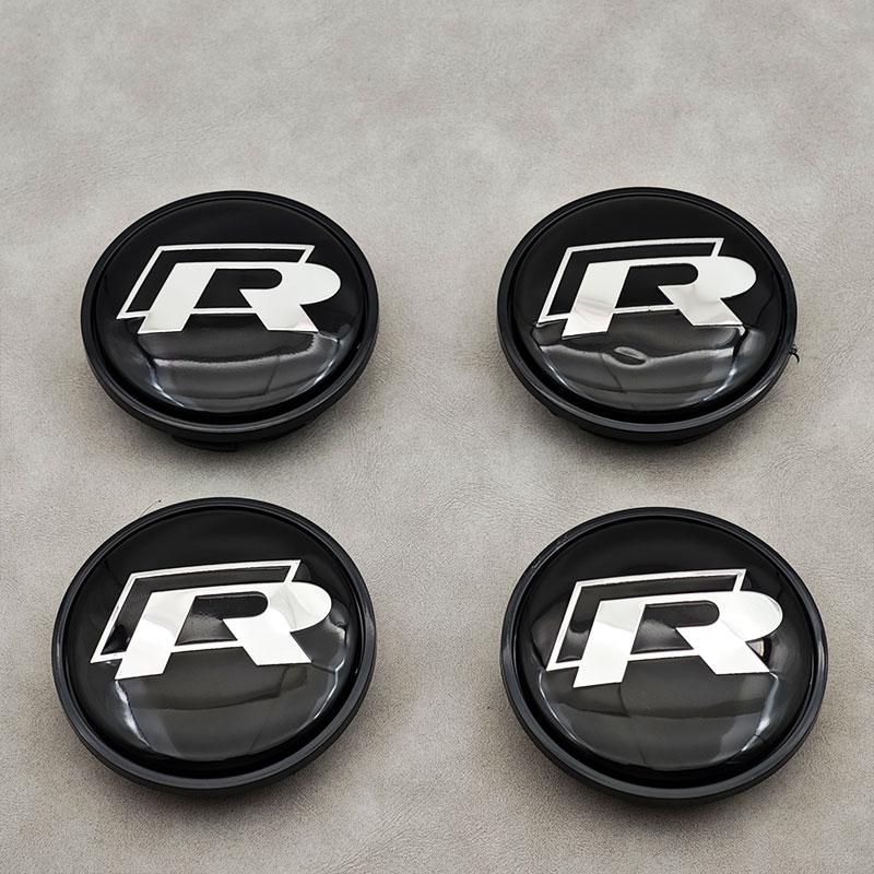 For VW Volkswagen Jetta MK5 Golf 4pcs 65mm VW R Car Wheel Center Caps For Volkswagen VW R GTI Golf 6 Passat CC Magotan Touran Ti