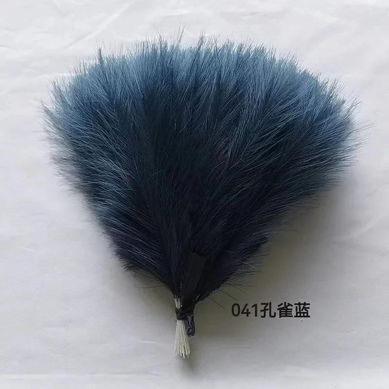 

10/20 шт. Искусственная пампасная трава, имитация перьев, праздничный свадебный реквизит, тростниковые волосы, украшение для дома, цветочная композиция 10PCS павлин голубой