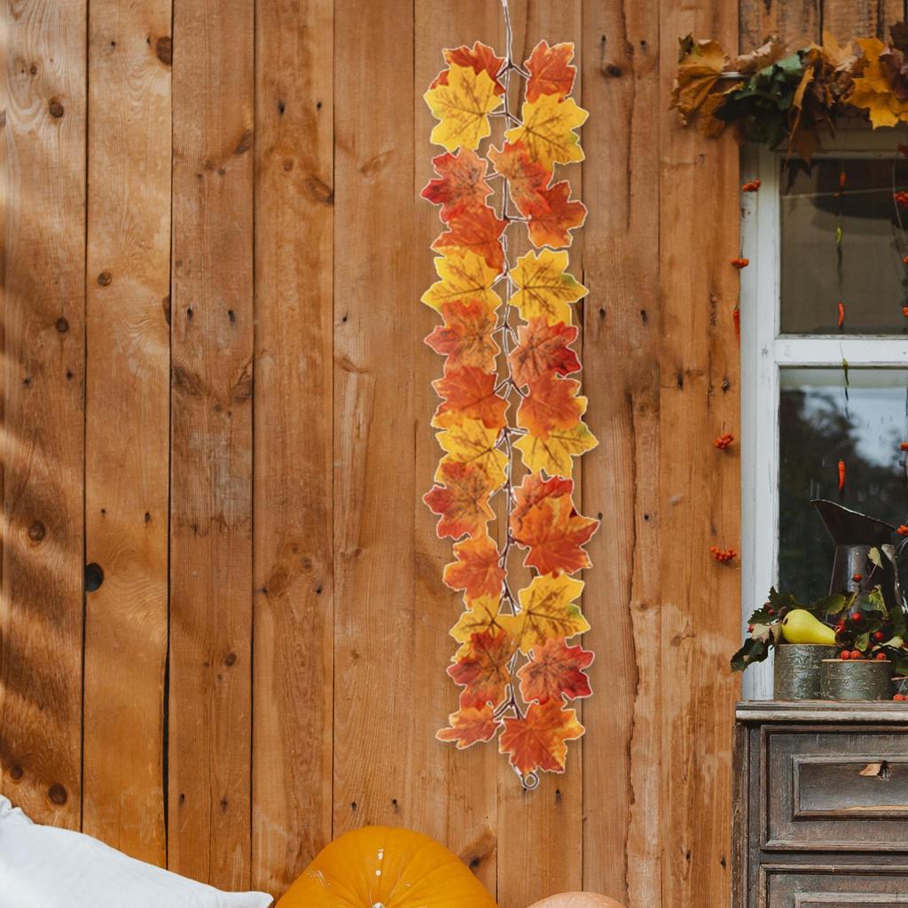 Fall Leaf Garland Autumn Festival Christmas Realistic Artificial Indoor Ornament