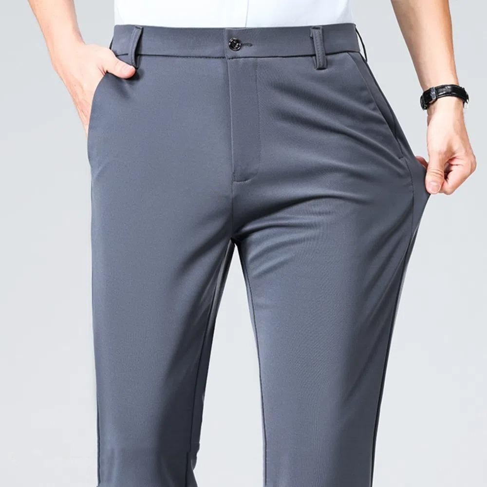 

Plus Size Business Suit Pants Straight Sleeve Casual Trousers Simple Classic Suit Pants Office 35 сірий