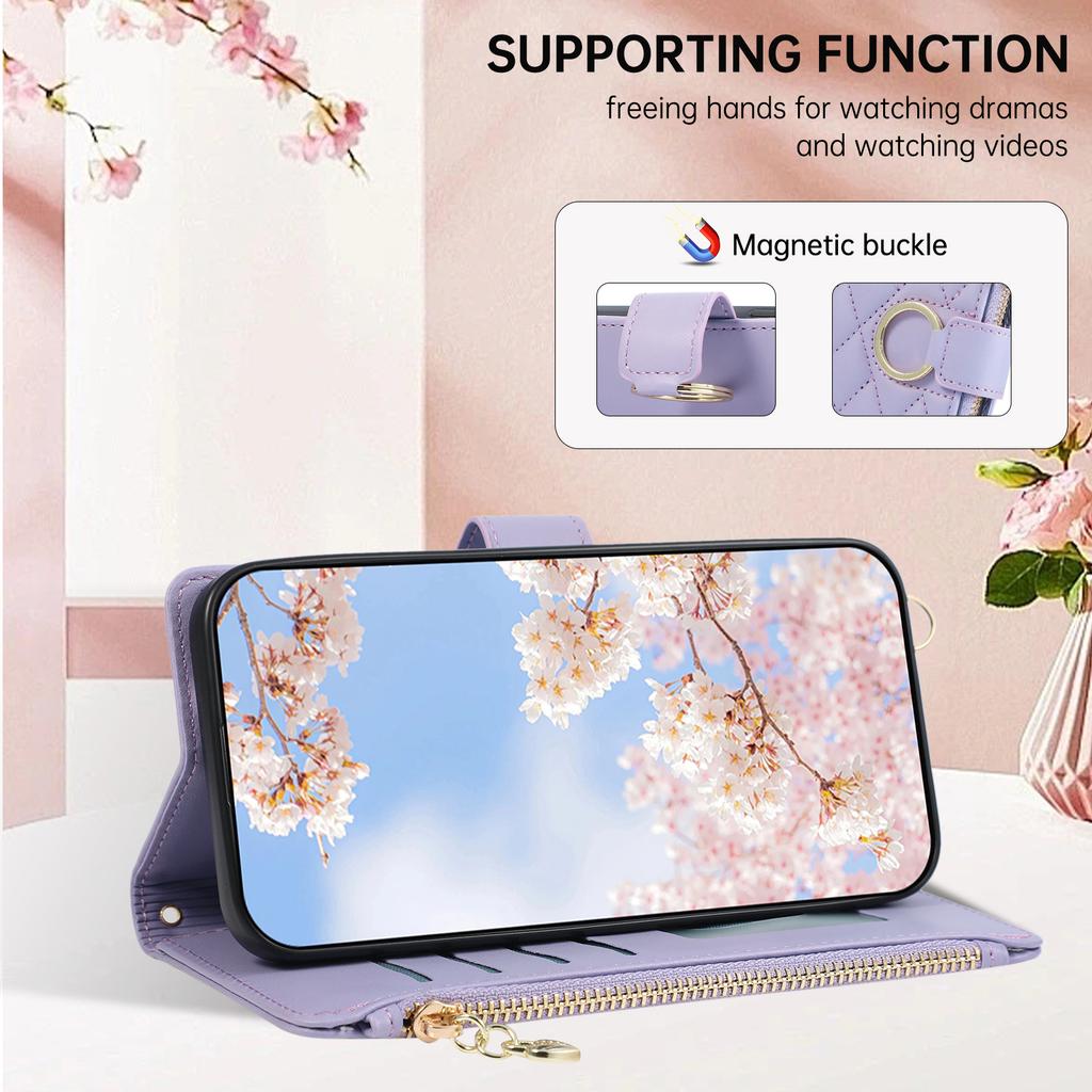 Crossbody Wrist Strap Leather Wallet Phone Case for Samsung S25 Edge S26 Ultra S24 S23 S22 S21 Plus Note 20 Flip Stand Cover