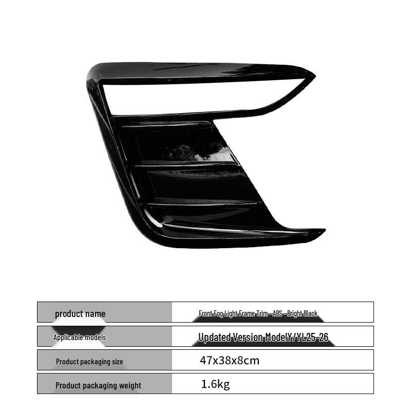 Tesla Model Y/YL Front Fog Light Frame & Headlight Eyebrow Spoiler Kit